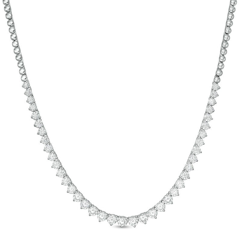 5.00 CT. T.W. Diamond Graduated Tennis Necklace in 10K White Gold - 17"
