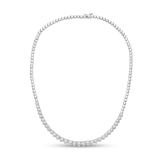 8.00 CT. T.W. Diamond Graduated Tennis-Style Necklace in 10K White Gold - 17"