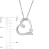 0.10 CT. T.W. Diamond Tilted Heart Pendant in Sterling Silver