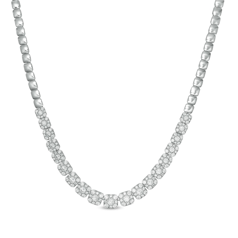 3.00 CT. T.W. Composite Diamond Graduated Necklace in 10K White Gold|Peoples Jewellers