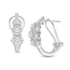 0.45 CT. T.W. Diamond Past Present Future® Frame Hoop Earrings in 10K White Gold