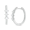 Thumbnail Image 0 of 1.00 CT. T.W. Princess-Cut Diamond Past Present Future® Tilted Hoop Earrings in 10K White Gold