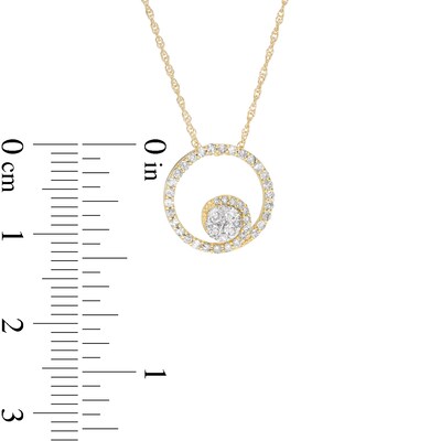 0.23 CT. T.W. Composite Diamond Open Circle Pendant in 10K Gold