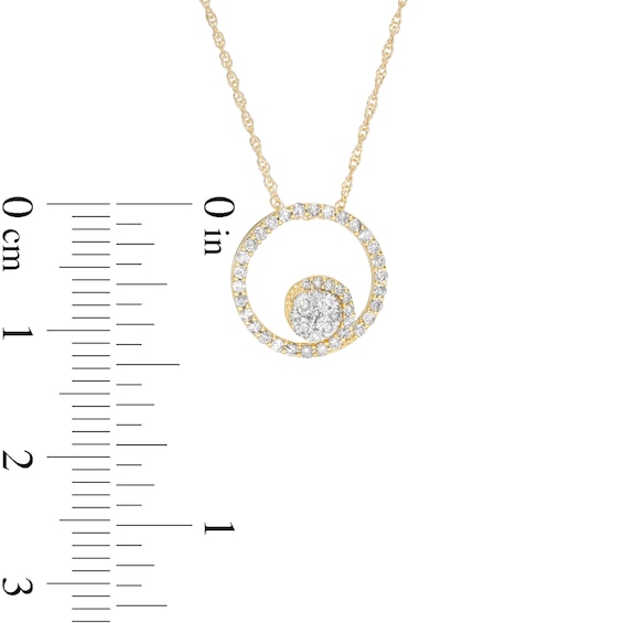 0.23 CT. T.W. Composite Diamond Open Circle Pendant in 10K Gold