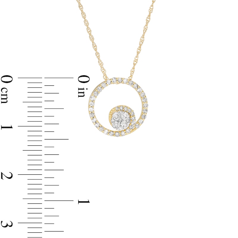 0.23 CT. T.W. Composite Diamond Open Circle Pendant in 10K Gold|Peoples Jewellers