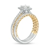 0.75 CT. T.W. Princess-Cut Diamond Frame Bridal Set in 14K Two-Tone Gold