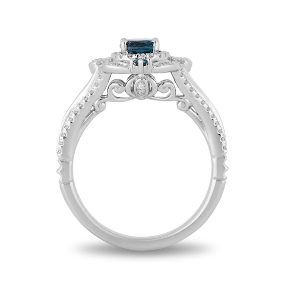 Collector's Edition Enchanted Disney Cinderella 70th Anniversary Topaz and 0.23 CT. T.W. Diamond Ring in 14K White Gold