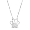 Thumbnail Image 0 of Diamond Accent Heart Paw Print Necklace in 10K White Gold