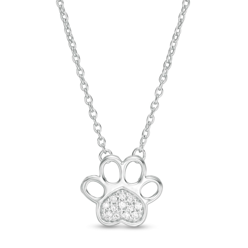 Diamond Accent Heart Paw Print Necklace in 10K Gold|Peoples Jewellers