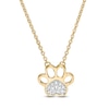 Thumbnail Image 0 of Diamond Accent Heart Paw Print Necklace in 10K Gold