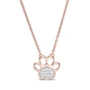 Thumbnail Image 0 of Diamond Accent Heart Paw Print Necklace in 10K Rose Gold