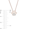 Thumbnail Image 1 of Diamond Accent Heart Paw Print Necklace in 10K Rose Gold