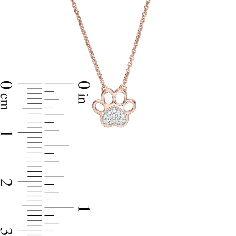 Diamond Accent Heart Paw Print Necklace in 10K Rose Gold|Peoples Jewellers