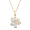 Thumbnail Image 1 of 0.116 CT. T.W. Diamond Tilted Paw Print Pendant in 10K Gold