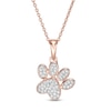 Thumbnail Image 0 of 0.116 CT. T.W. Diamond Tilted Paw Print Pendant in 10K Rose Gold