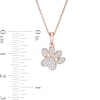 Thumbnail Image 3 of 0.116 CT. T.W. Diamond Tilted Paw Print Pendant in 10K Rose Gold