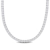 Thumbnail Image 0 of 4.0mm White Lab-Created Sapphire Tennis Necklace in Sterling Silver - 17"