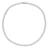 Thumbnail Image 2 of 4.0mm White Lab-Created Sapphire Tennis Necklace in Sterling Silver - 17"