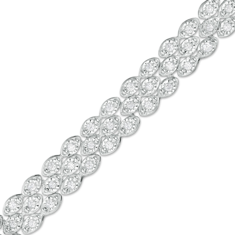1.00 CT. T.W. Diamond Triple-Row Tennis Bracelet in Sterling Silver