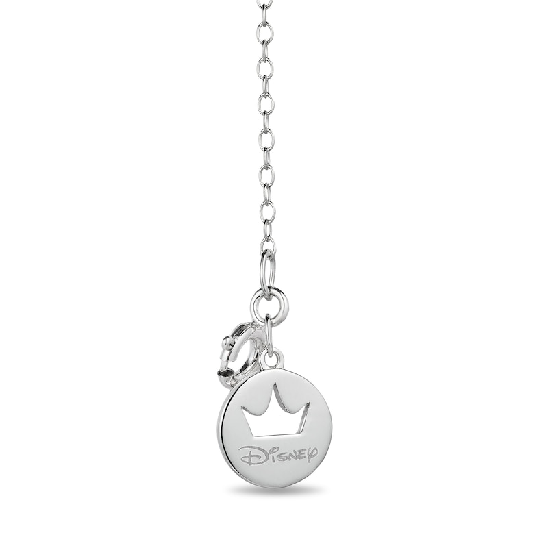 Enchanted Disney Belle 0.085 CT. T.W. Diamond Rose Bar Necklace in Sterling Silver and 10K Gold|Peoples Jewellers