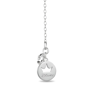 Enchanted Disney Belle 0.145 CT. T.W. Diamond Rose Necklace in Sterling Silver and 10K Gold