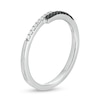 0.065 CT. T.W. Enhanced Black and White Diamond Bypass Ring in Sterling Silver