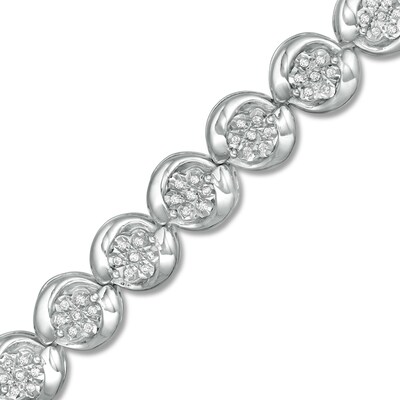 0.50 CT. T.W. Composite Diamond Tennis Bracelet in Sterling Silver - 7.25"