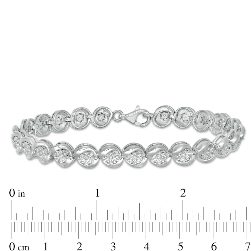 0.50 CT. T.W. Composite Diamond Tennis Bracelet in Sterling Silver - 7.25"