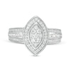 0.50 CT. T.W. Composite Diamond Marquise Frame Multi-Row Ring in 10K White Gold