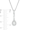 0.12 CT. T.W. Diamond Pear-Shaped Frame Drop Pendant in Sterling Silver