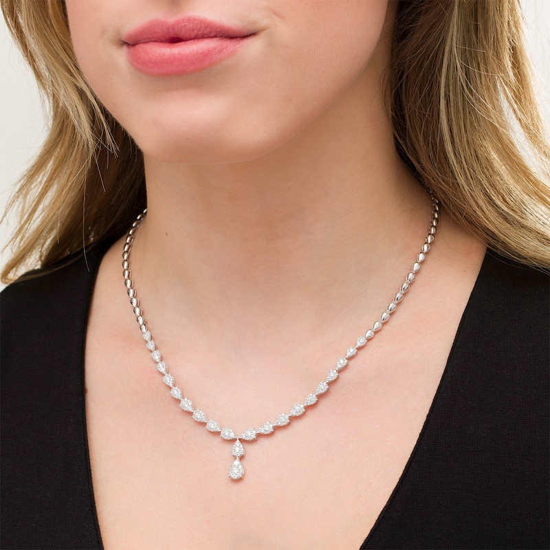 3.03 CT. T.W. Composite Diamond Graduated "Y" Necklace in 10K White Gold|Peoples Jewellers