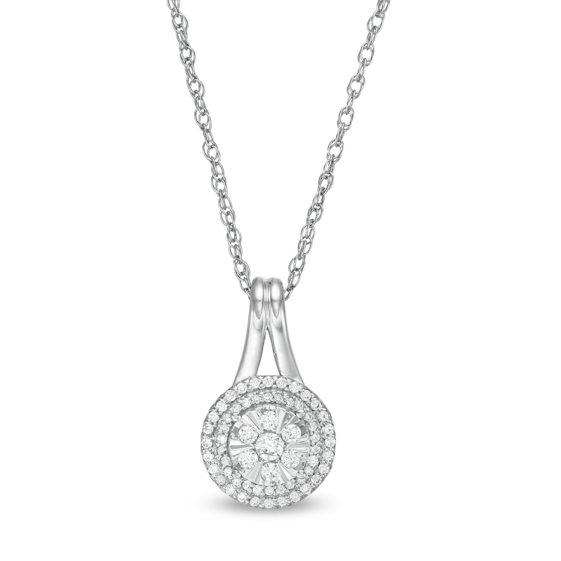 0.29 CT. T.W. Composite Diamond Frame Pendant in Sterling Silver|Peoples Jewellers