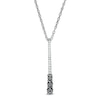 Thumbnail Image 0 of 0.29 CT. T.W.  Enhanced Black and White Diamond Three Stone Linear Pendant in Sterling Silver