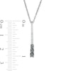 0.29 CT. T.W.  Enhanced Black and White Diamond Three Stone Linear Pendant in Sterling Silver