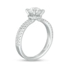 1.18 CT. T.W. Certified Diamond Double Row Engagement Ring in 14K White Gold (I/I2)