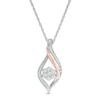 0.07 CT. T.W. Composite Diamond Twist Flame Pendant in Sterling Silver and 10K Rose Gold