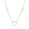 Thumbnail Image 0 of 0.12 CT. T.W. Diamond Clover Station Necklace in Sterling Silver with 14K Gold Plate