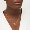 Thumbnail Image 1 of 0.12 CT. T.W. Diamond Clover Station Necklace in Sterling Silver with 14K Gold Plate