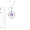 Amethyst and 0.04 CT. T.W. Diamond Filigree Cross Oval Pendant in Sterling Silver