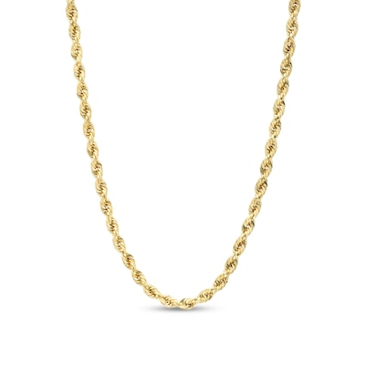 3.15mm Evergreen Rope Chain Necklace in Hollow 10K Gold