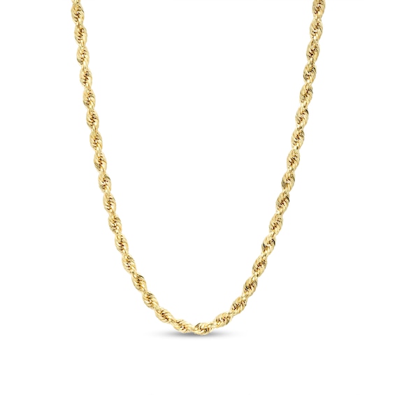 3.15mm Evergreen Rope Chain Necklace in Hollow 10K Gold