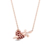 Enchanted Disney Villains Evil Queen Garnet and Diamond Accent Dagger in Heart Necklace in 10K Rose Gold