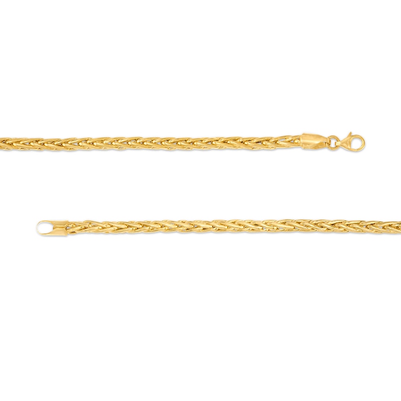 Italian Gold 3.5mm Wheat Chain Bracelet in Hollow 14K Gold - 7.5"