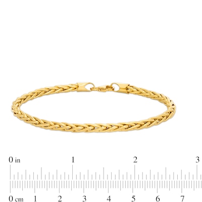 Italian Gold 3.5mm Wheat Chain Bracelet in Hollow 14K Gold - 7.5"