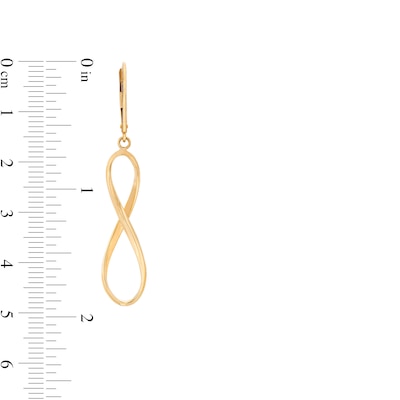 Infinity Ribbon Drop Earrings in 10K Gold