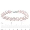 Thumbnail Image 3 of 8.5-9.5mm Dyed Pink Freshwater Cultured Pearl Strand Bracelet with Sterling Silver Clasp-7.5"