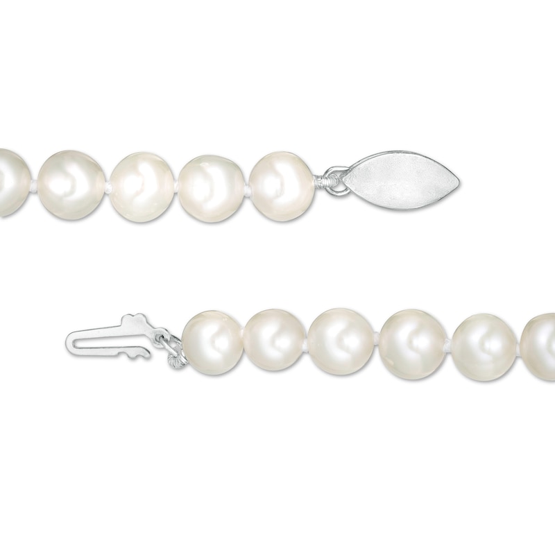 6.0-7.0mm Freshwater Cultured Pearl Stud Earrings, Strand Necklace and Bracelet Set with Sterling Silver Clasp