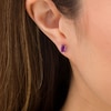 Thumbnail Image 1 of Emerald-Cut Amethyst Solitaire Stud Earrings in 14K Gold