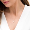 Thumbnail Image 1 of 5.0-5.5mm Freshwater Cultured Pearl and White Topaz Double Teardrop Pendant in 10K Gold