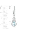 Pear-Shaped Swiss Blue Topaz and Lab-Created White Sapphire Interwoven Drop Earrings in Sterling Silver